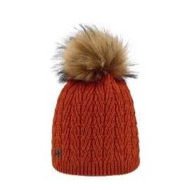 Women's Hat HIGHLANDS CROSS Roselyn 017 Faux Fur Pompom Rust