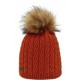 Bonnet Femme HIGHLANDS CROSS Roselyn 017 Pompon Fausse Fourrure Rouille