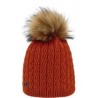Bonnet Femme HIGHLANDS CROSS Roselyn 017 Pompon Fausse Fourrure Rouille