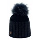 Bonnet Femme HIGHLANDS CROSS Roselyn 004 Pompon Fausse Fourrure Black