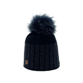 Women's Hat HIGHLANDS CROSS Roselyn 004 Fake Fur Pompom Black