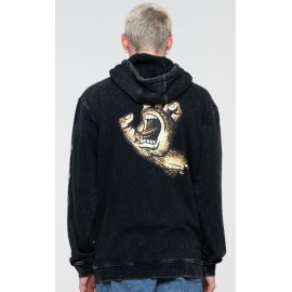 Zip Sweatshirt Santa Cruz Street Creep Hand Black Acid Wash