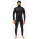 Vissla 7 Seas Full Hooded Chest Zip 5/4/3mm Wetsuit Black