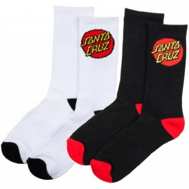 Set Two Santa Cruz Classic Dot Socks White & Black