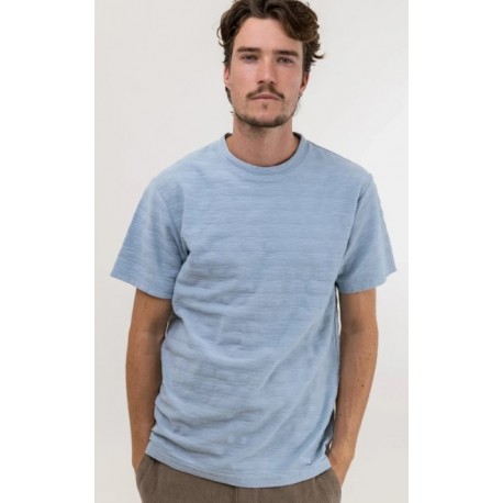 Tee Shirt RHYTHM Dobby Stripe Pocket Blue