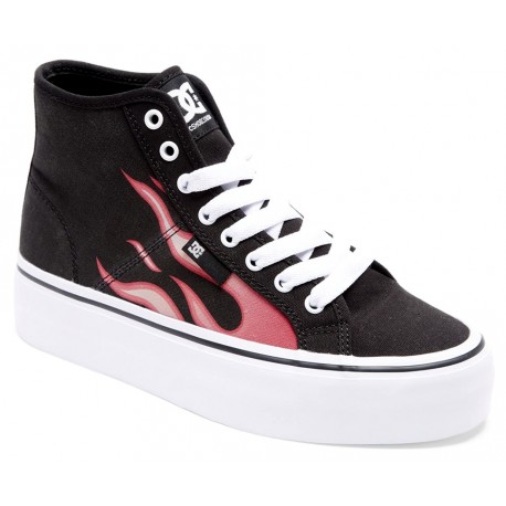 DC Manual Hi Platform Black Flames Women DC Shoes