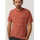 Tee Shirt Homme RHYTHM Linen Stripe Rust