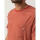 T -shirt man rhythm linen stripe rust