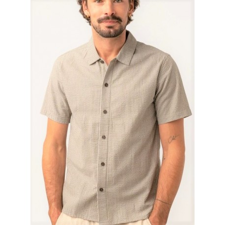 Men's Shirt RHYTHM Seersucker Stripe Sage