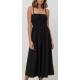 Robe RHYTHM Classic shirred midi Dress Black