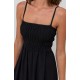 Robe RHYTHM Classic shirred midi Dress Black