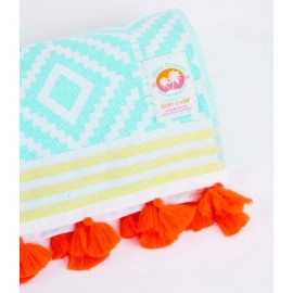 Beach Towel Fouta BANANA MOON Nancy Marbella Turquoise Blue