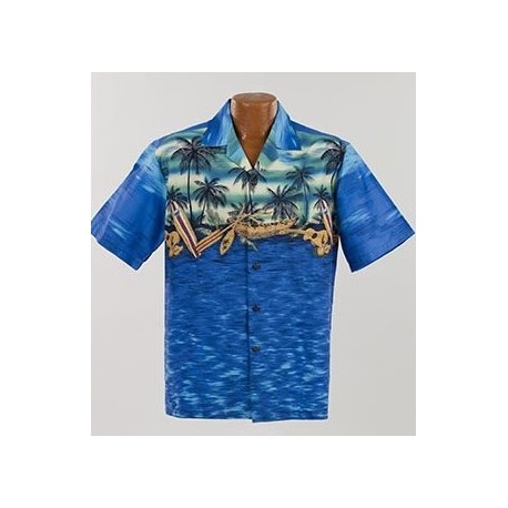 Chemise Hawaienne Winnie Fashion Canoe Blue