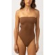 One Piece Swimsuit RHYTHM Avoca Strapless Chocolate