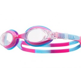 Kids TYR Swimple Tie Dye Pink White Swimming Goggles