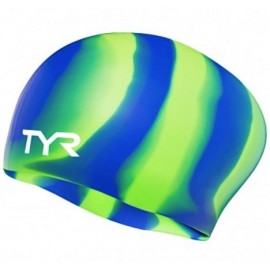 Bonnet De Natation en SILICONE TYR Cheveux Long Multico Green