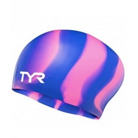 SILICONE Swim Cap TYR Long Hair Multico Purple Pink