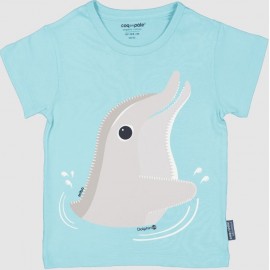 Tee Shirt Enfant Coq en pâte Dauphin Bleu Ciel