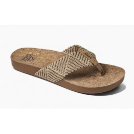 Women's REEF Cushion Strand Flip Flop Chocolate