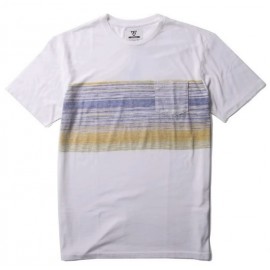 Tee Shirt VISSLA Blurred Horizons SS Poket Vintage White