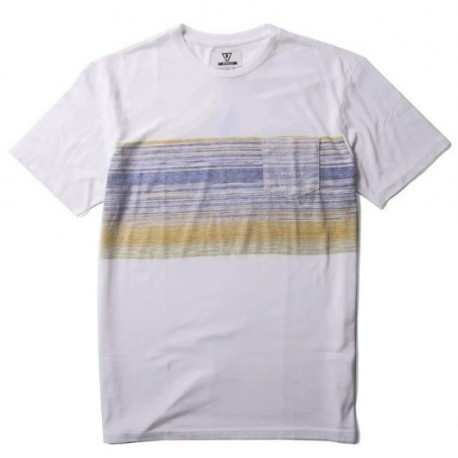 Tee Shirt VISSLA Blurred Horizons SS Poket Vintage White