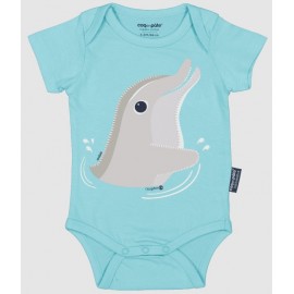 Baby Bodysuit Rooster in Paste Dolphin Sky Blue