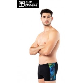 Maillot De Bain Boxer Homme SUN PROJECT Noir et Racing