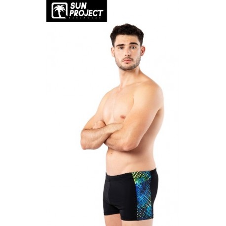 Maillot De Bain Boxer Homme SUN PROJECT Noir et Racing