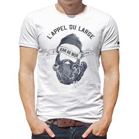 Tee Shirt Homme Stered L'Appel Du Large Blanc