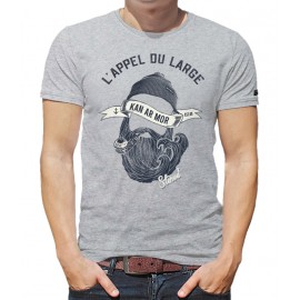 Tee Shirt Homme Stered L'Appel Du Large Gris Chine