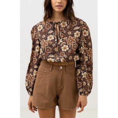 Women's Top RHYTHM Cantabria Floral Brown