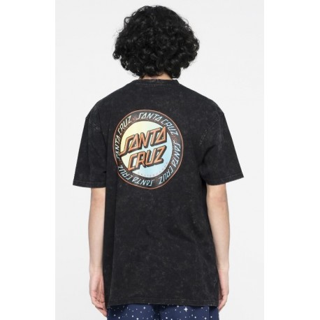 Tee Shirt SANTA CRUZ Loud Ringed Dot Black Acid Wash