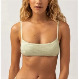 Haut De Maillot De Bain RHYTHM Maisy Check Crop Top Sage