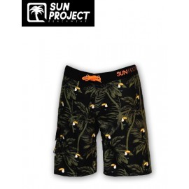 Boardshort Long Homme SUN PROJECT Toucan Noir