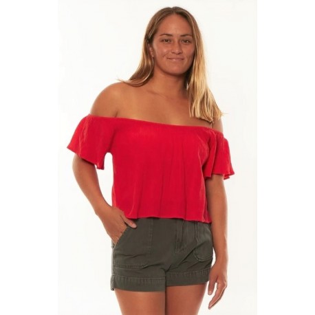 SISSTREVOLUTION Motley Woven Lobster Top