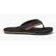 Mens Flip Flops Reef Cushion Dawn Black Tan