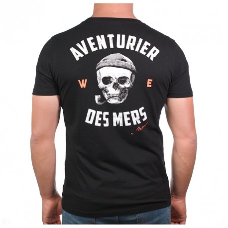 Tee Shirt Homme Stered Aventurier Remix Dos Noir