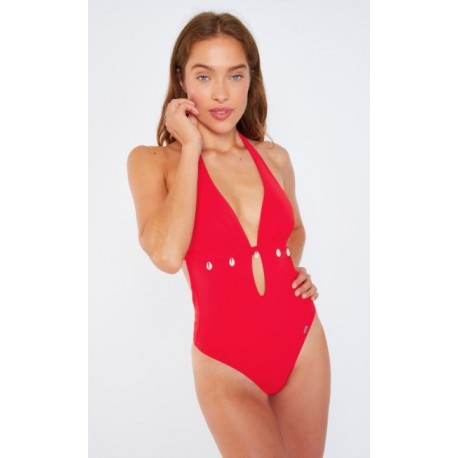 Maillot de Bain 1 Pièce Banana Moon Shellina Spring Rouge