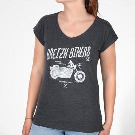 Tee Shirt Femme STERED Breizh Bikers Anthracite