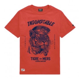 Tee Shirt Enfant Stered Tigre des Mers Rouge Magma