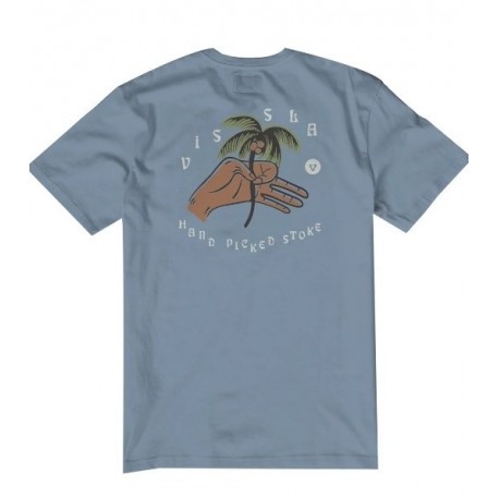 Tee Shirt Homme VISSLA Hand Picked Pocket Faded Denim