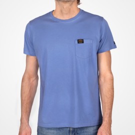 Men's Tee Shirt Stered Heart Pocket Klasel Blue Denim