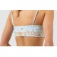 RHYTHM Paloma Floral Spliced Aqua Haze Bikini Top.