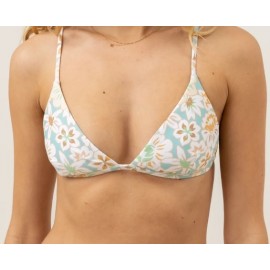 RHYTHM Paloma Floral Reversible Aqua Haze Bikini Top