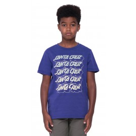 Santa Cruz Grid Stacked Navy Blue Junior T-Shirt