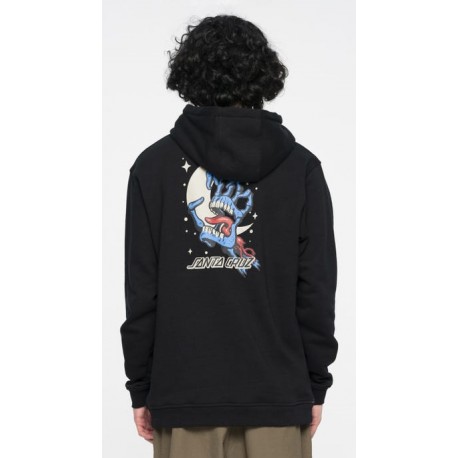 Sweatshirt Santa Cruz Cosmic Bone Hand Hood Black Breizh Rider