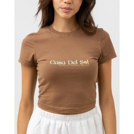 Women's T-Shirt RHYTHM Casa Del Sol Baby Chocolate