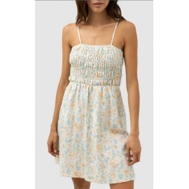 Robe RHYTHM Paloma Floral Smocked Mini Dress Aqua Haze