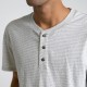 Men's T-Shirt RHYTHM Everyday Stripe Henley Gray