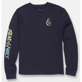 Tee Shirt Junior Volcom Send Mode Tech Navy